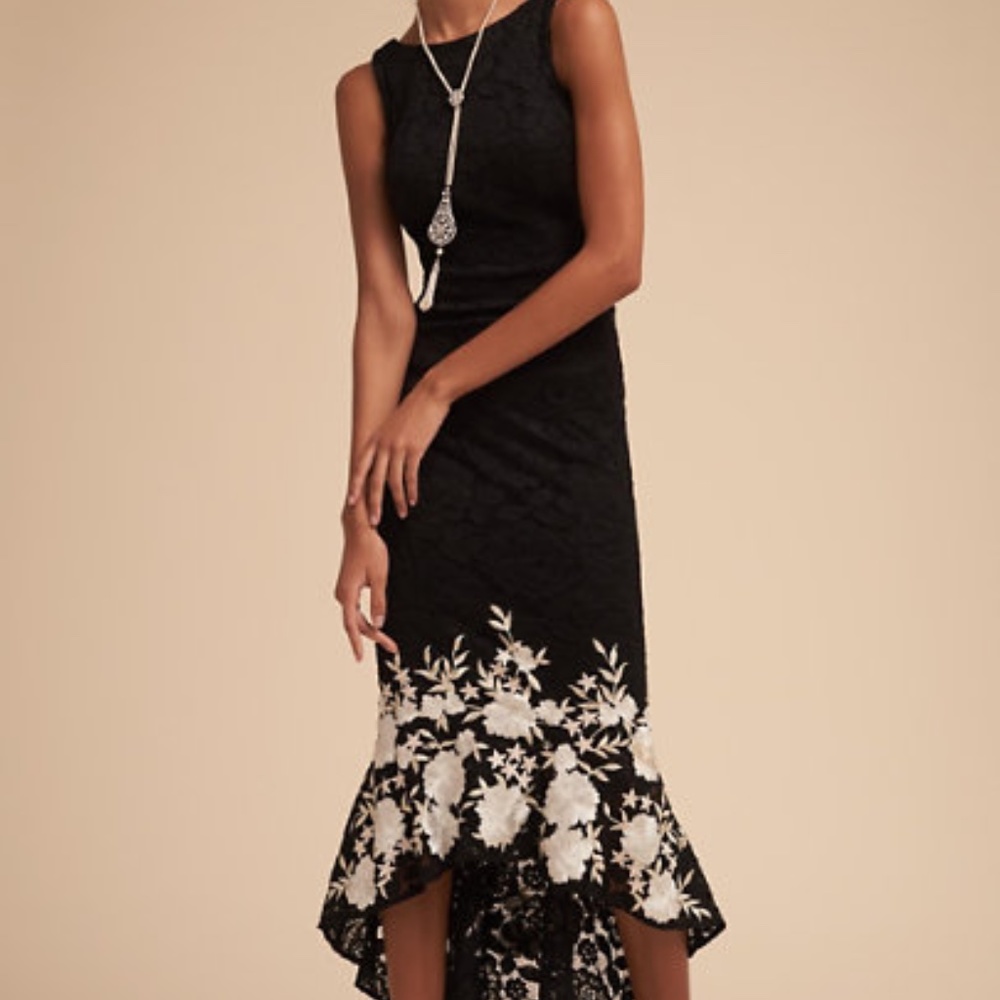 black dress with batwing sleeves Solid Color Batwing Sleeve Fitted Waist Elegant Midi Dress, Black / L